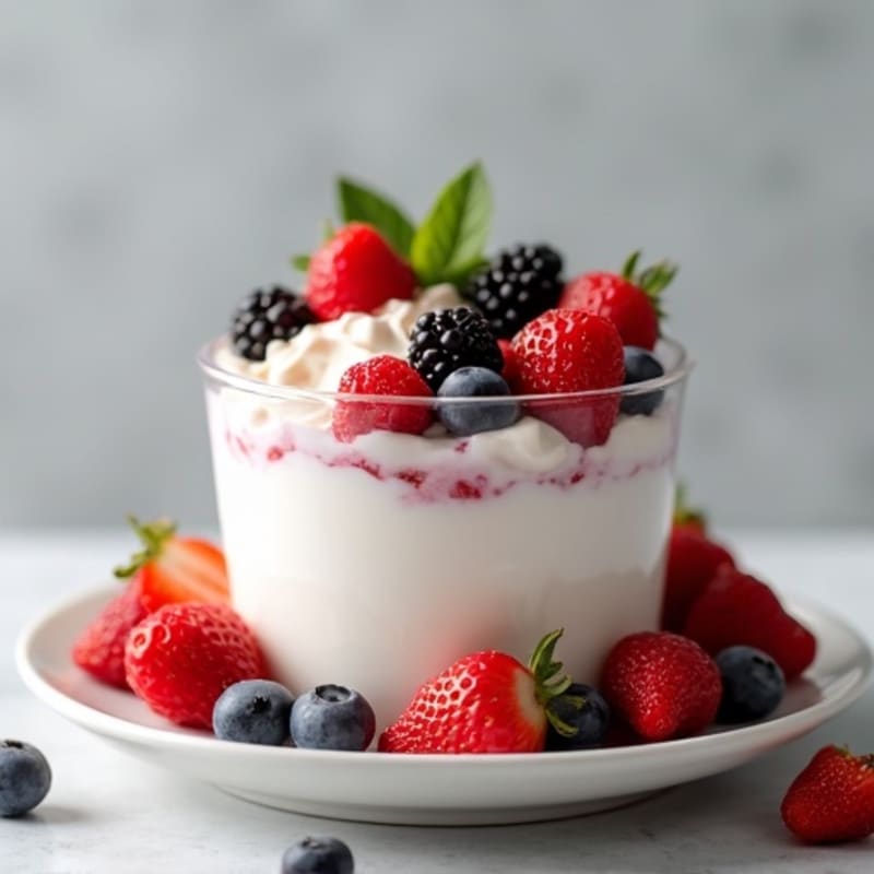Silky Greek Yogurt Protein Mousse with Fresh Berries