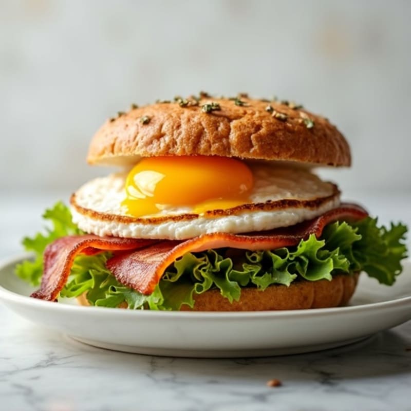 Crispy Turkey Bacon Lettuce Stack with Herb Mayo