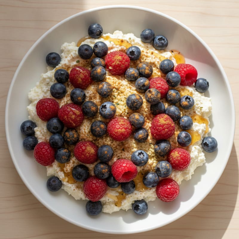 High-Protein Whipped Cottage Cheese Berry Bowl