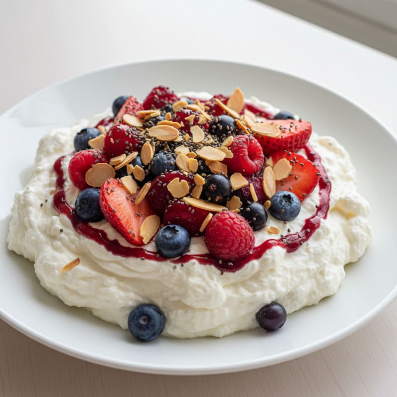 Silky Greek Yogurt Protein Mousse with Mixed Berries