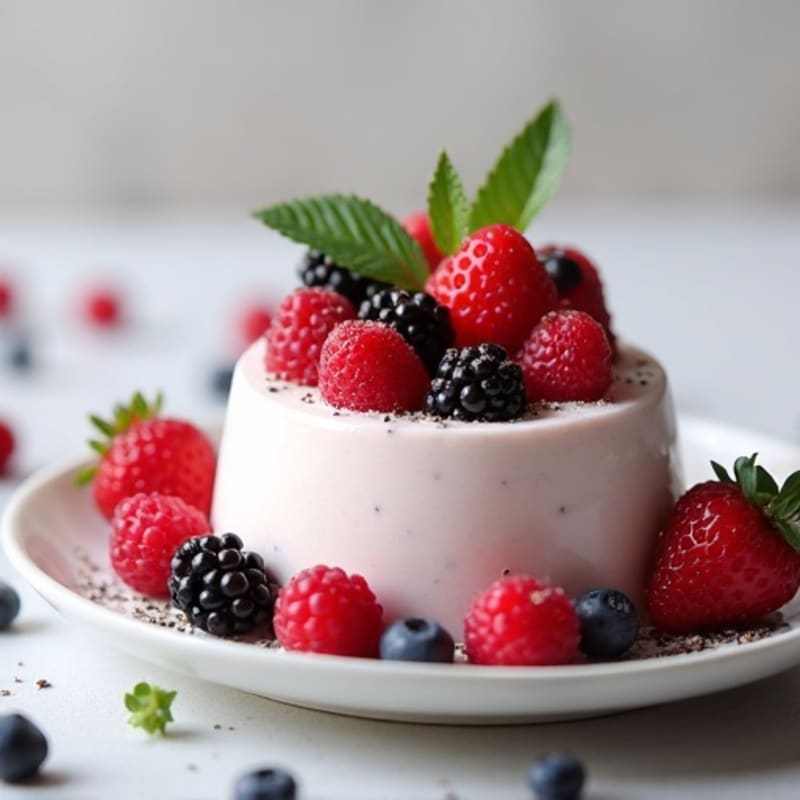 Greek Yogurt Protein Mousse with Mixed Berries