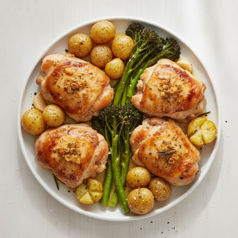 Garlic Herb Roasted Chicken Thighs