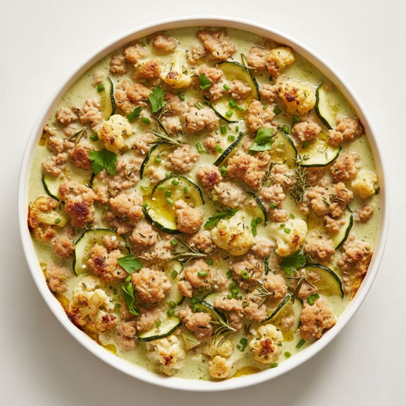 Creamy Herb-Roasted Minced Meat Bake