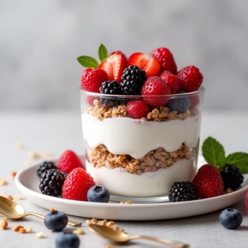 Creamy Greek Yogurt Protein Parfait with Mixed Berries