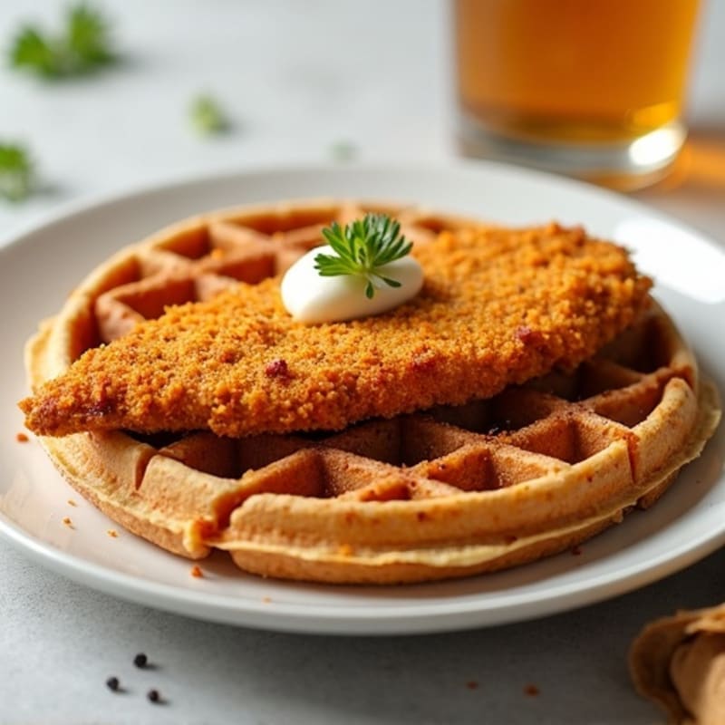 Crispy Golden Chicken with Whole Grain Waffles