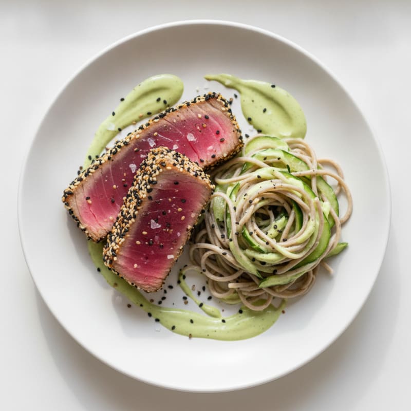 Pan-Seared Ahi Tuna with Wasabi Mayo