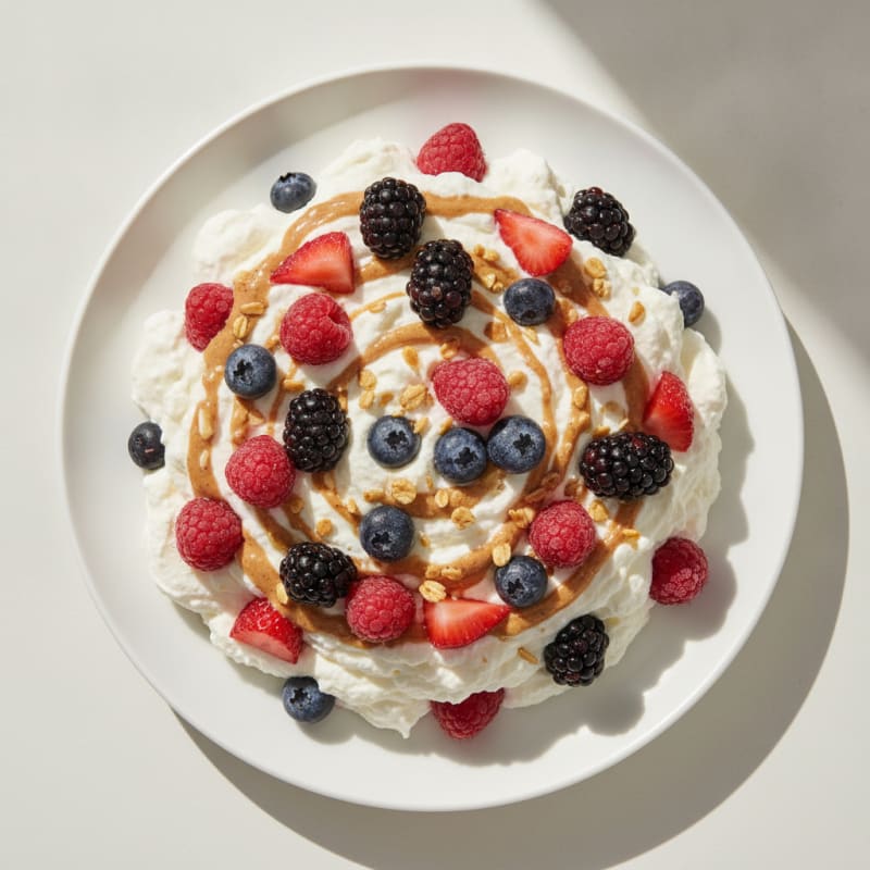 Greek Yogurt Protein Mousse with Mixed Berries