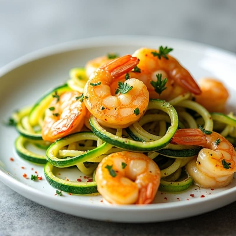 Lemon Garlic Shrimp Scampi with Fresh Zucchini Noodles