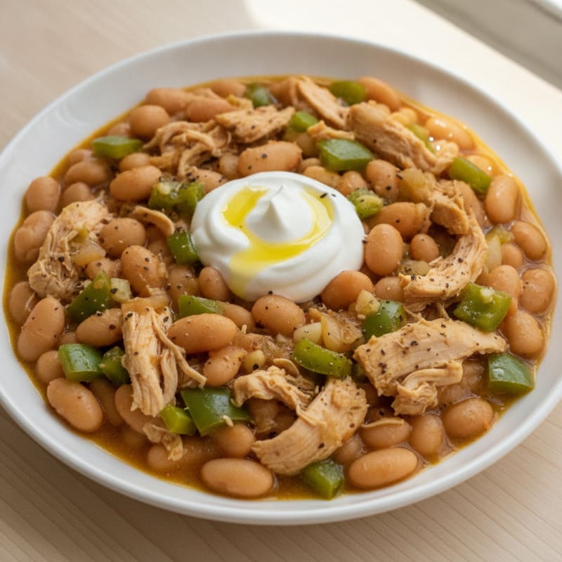 White Chili Chicken with Bell Peppers