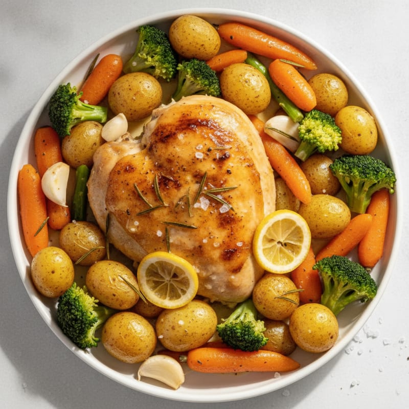 Lemon Herb Roasted Chicken with Vegetables