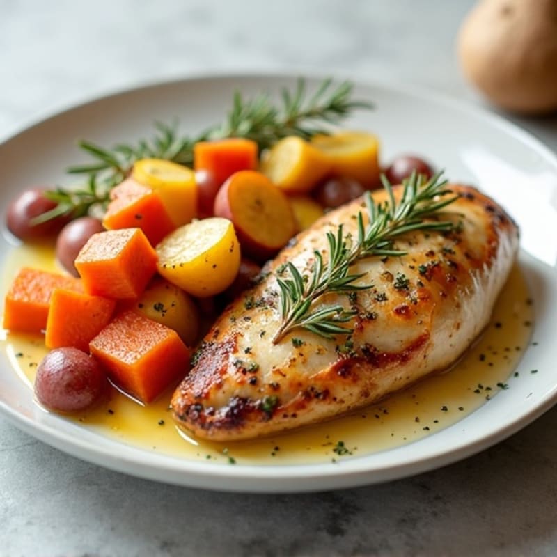 Herb-Roasted Chicken with Root Vegetable Medley