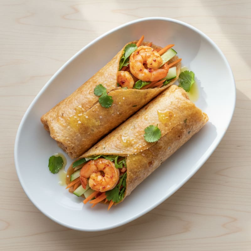 Air-Fried Chili-Lime Shrimp Wraps