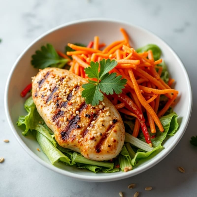 Grilled Chicken Breast with Crunchy Asian Slaw