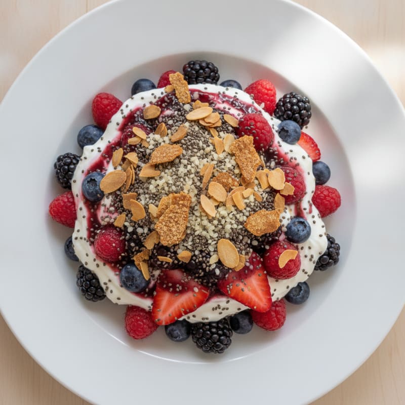 Greek Yogurt Protein Parfait with Mixed Berries