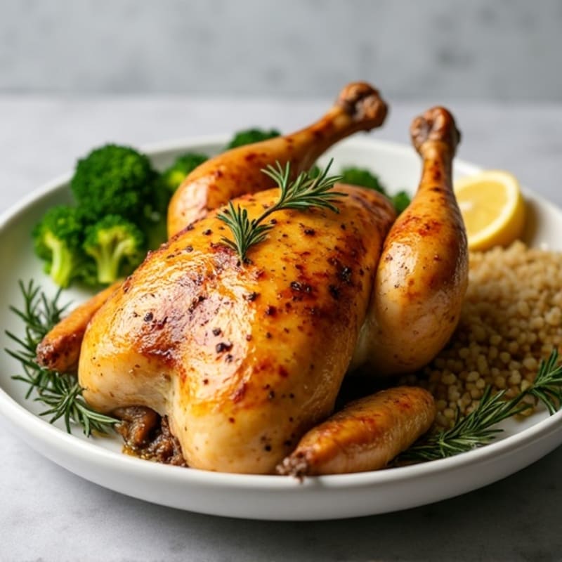 Herb-Roasted Whole Chicken with Lemon Garlic