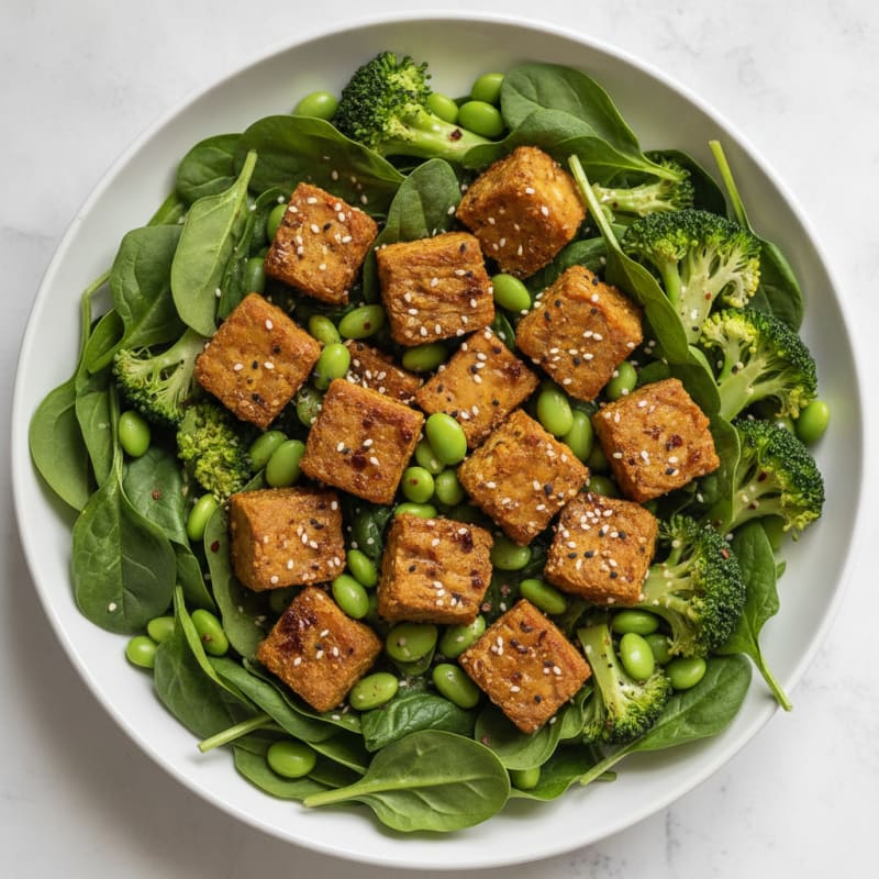 Baked Tempeh Edamame Power Bowl