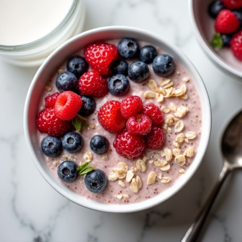 Low-Calorie Creamy Berry Overnight Oats