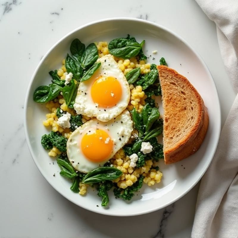 Protein-Packed Spinach and Feta Egg White Scramble