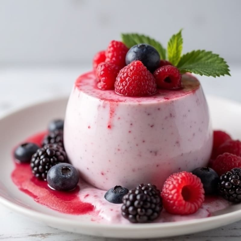 Creamy Greek Yogurt Protein Mousse with Mixed Berries
