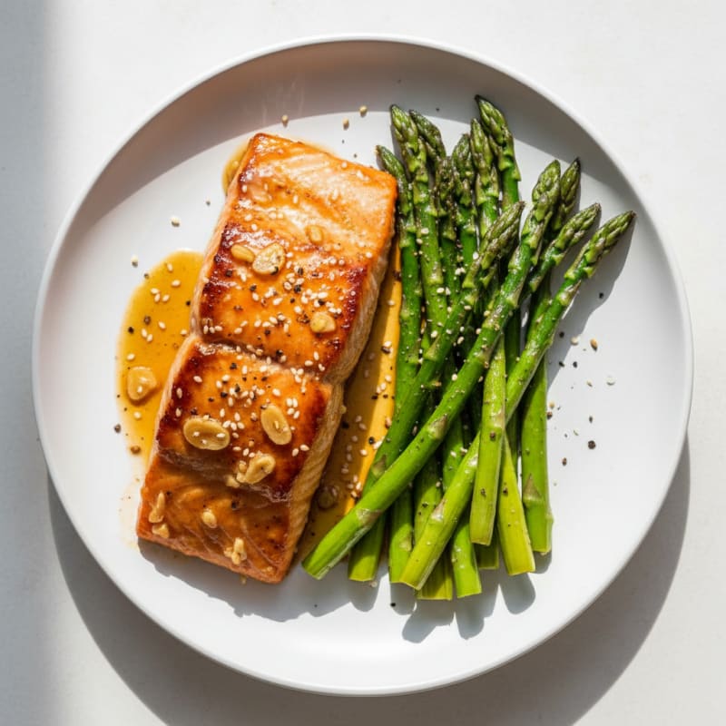 Teriyaki Glazed Salmon with Roasted Asparagus