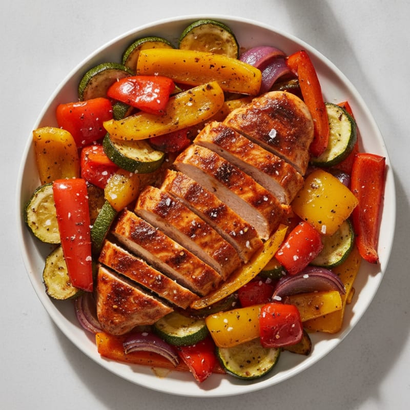Spicy Harissa Chicken with Roasted Vegetables