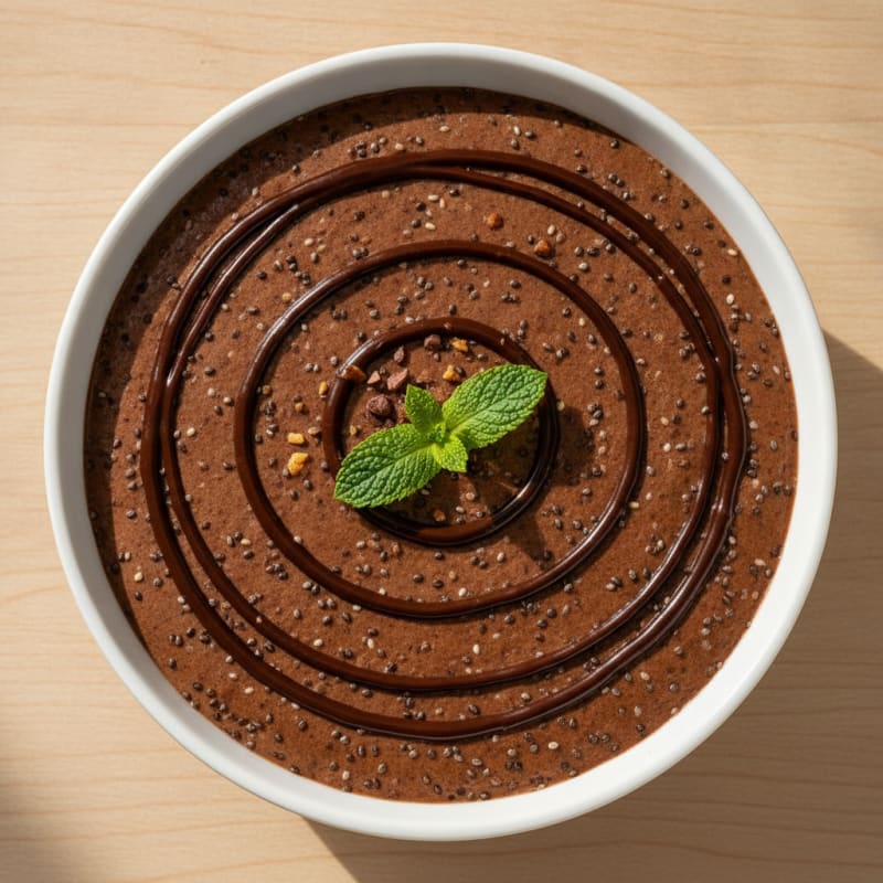 Cottage Cheese Protein Mousse with Cocoa and Chia Seeds