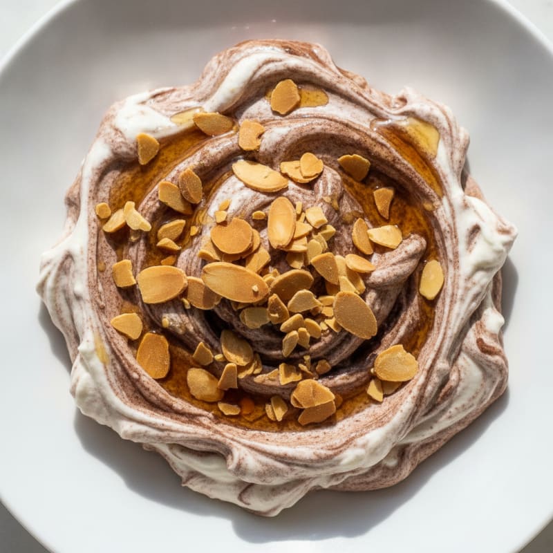 Greek Yogurt Protein Mousse with Cocoa and Almonds