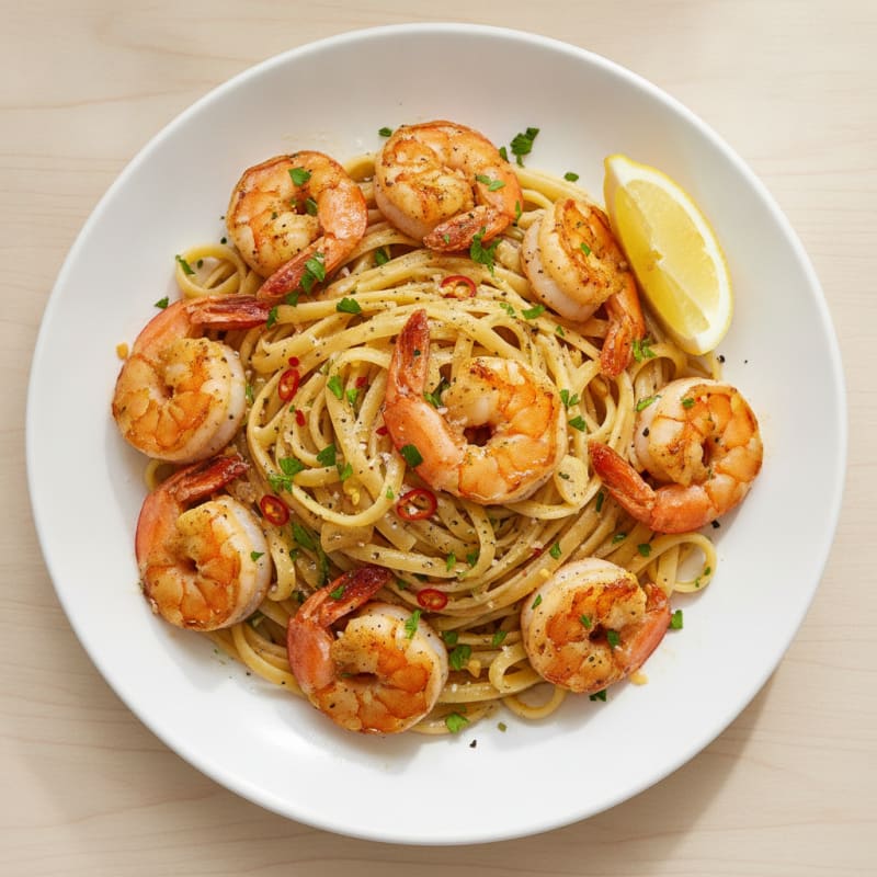 Garlic Butter Shrimp Scampi with Linguine