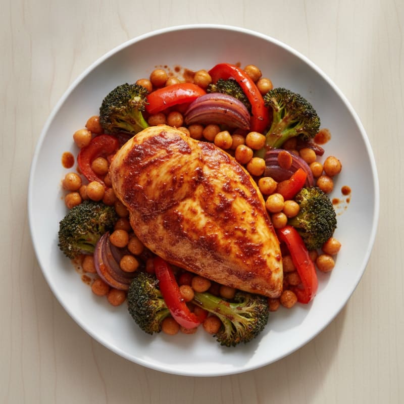 Spicy Harissa Chicken with Roasted Vegetables