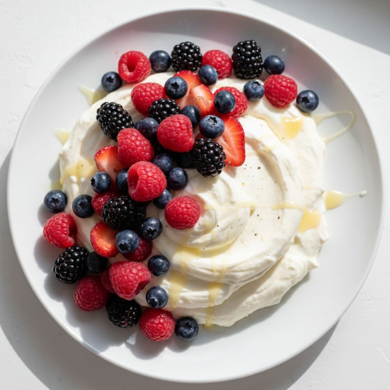 Silky Greek Yogurt Protein Mousse with Mixed Berries
