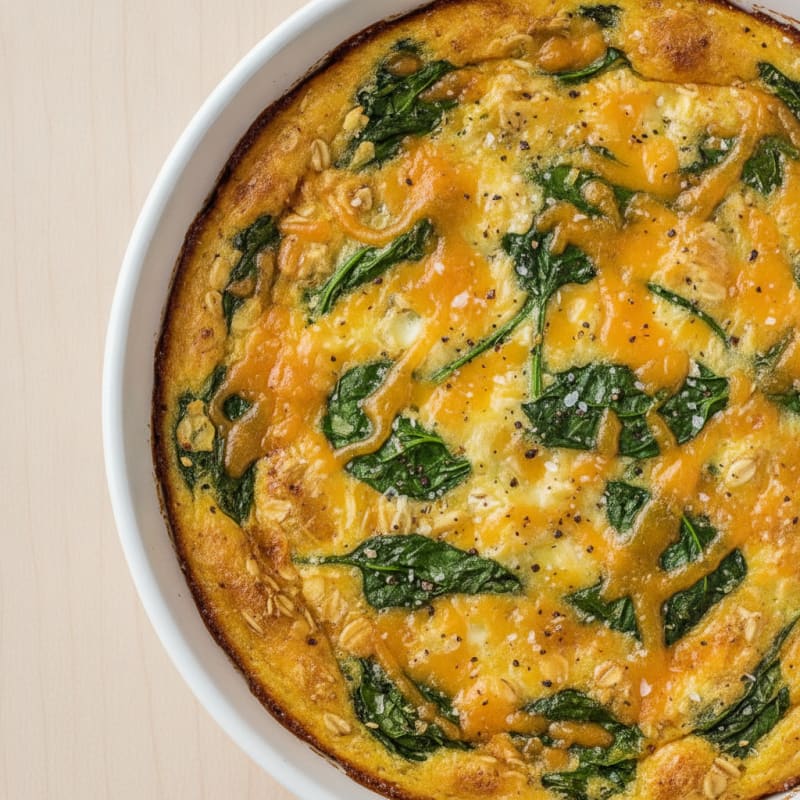 Baked Cheesy Oatmeal Egg Bake