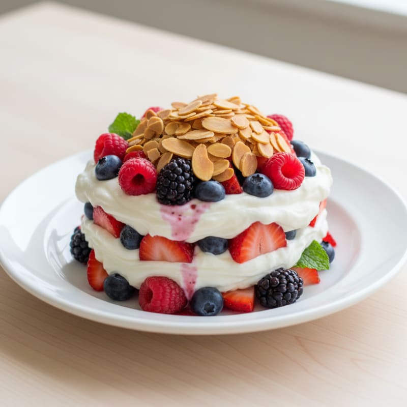 Greek Yogurt Protein Parfait with Mixed Berries
