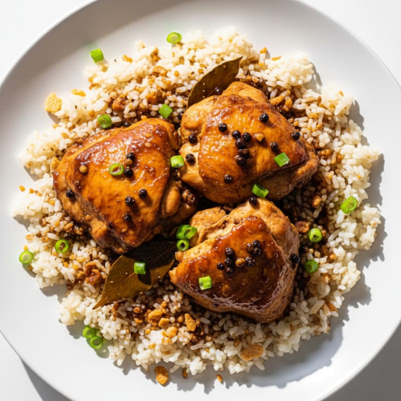 Classic Filipino Adobo with Garlic Rice