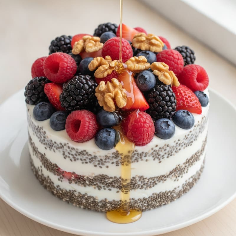 Silky Greek Yogurt Parfait with Chia Seeds and Mixed Berries