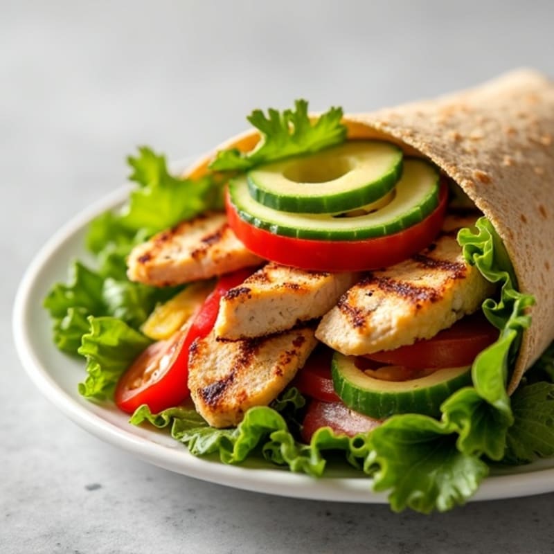 Fresh Grilled Chicken and Crunchy Veggie Wrap