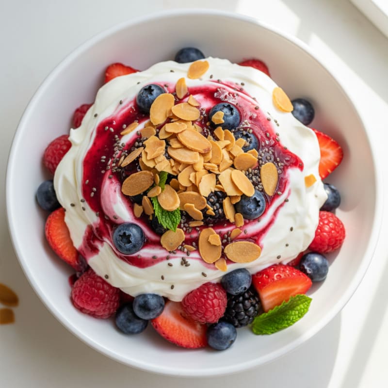 Creamy Greek Yogurt Protein Parfait with Mixed Berries