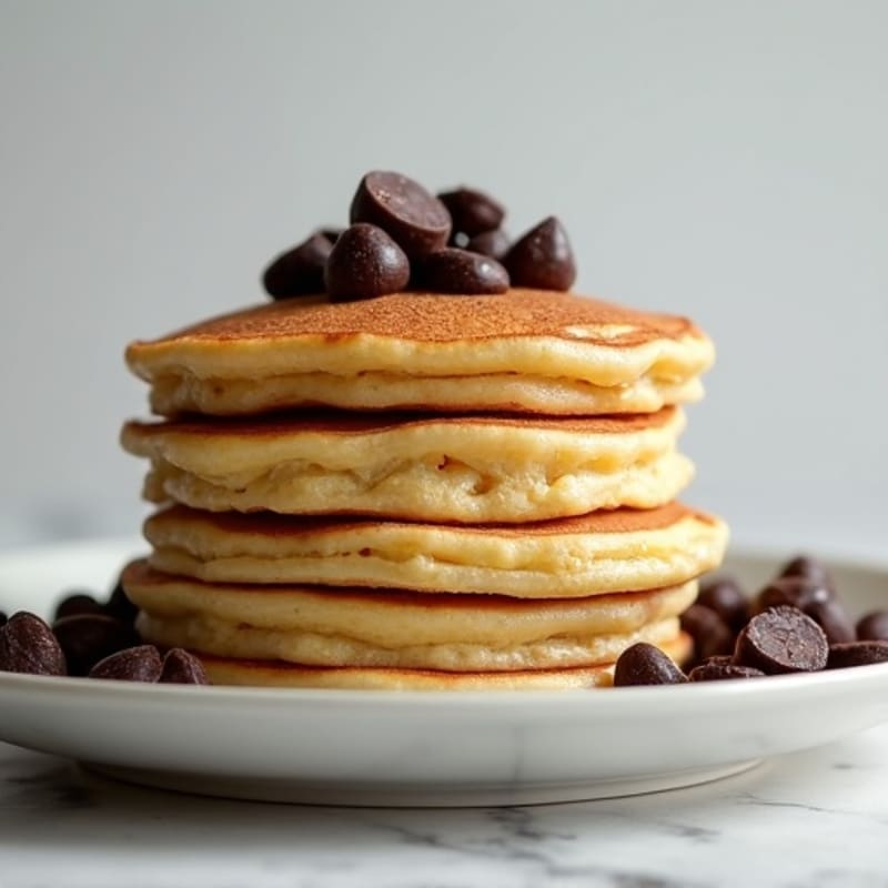 Fluffy Protein Pancakes with Dark Chocolate Chips