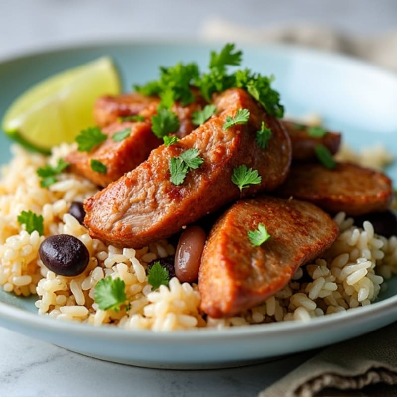 Pulled Pork with Jasmine Rice and Cilantro Lime Beans
