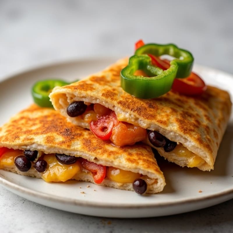 Crispy Chicken and Black Bean Quesadilla
