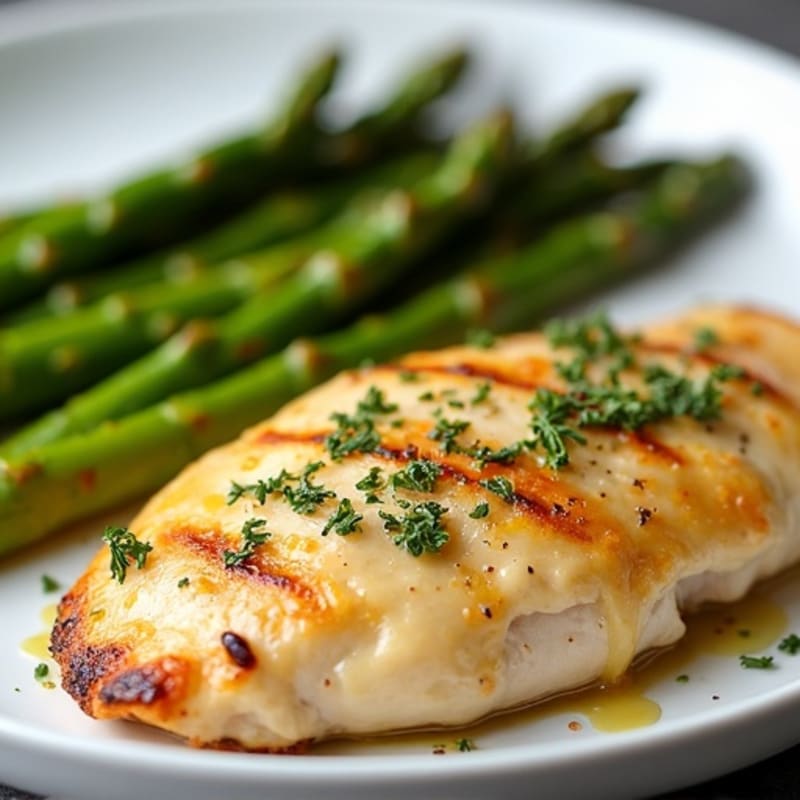 Lemon Herb Baked Chicken Tenderloin with Roasted Asparagus