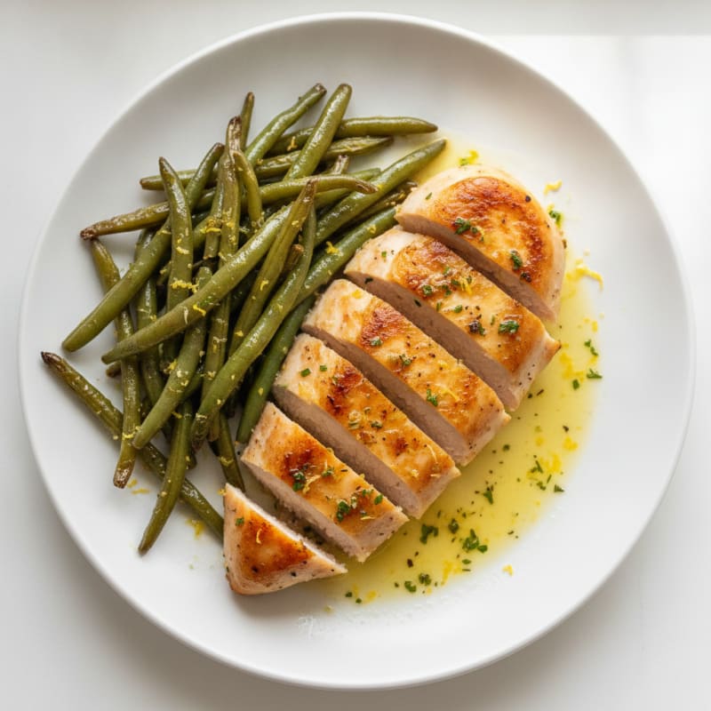 Lemon-Herb Chicken and Roasted Green Beans