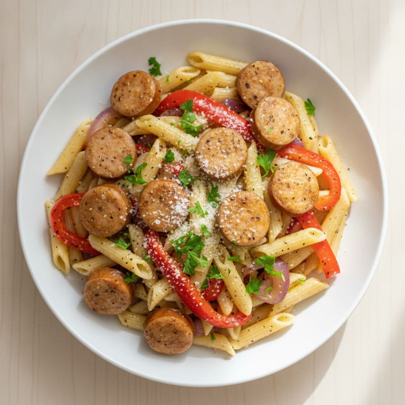 Chicken Sausage Pasta with Roasted Bell Pepper