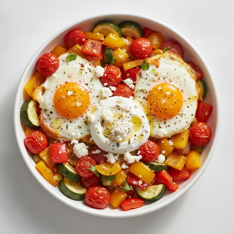 Baked Eggs with Roasted Vegetables