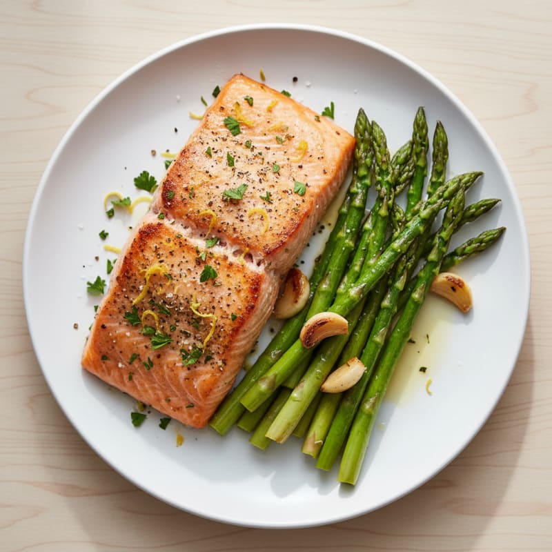Lemon Herb Baked Salmon with Asparagus