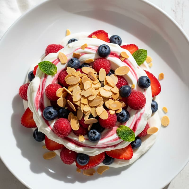 Greek Yogurt Protein Parfait with Berries and Almonds