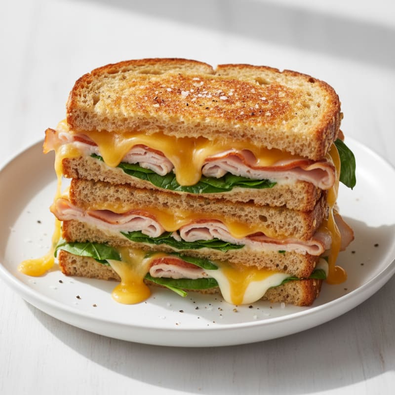 Triple-Decker Grilled Cheese Sandwich