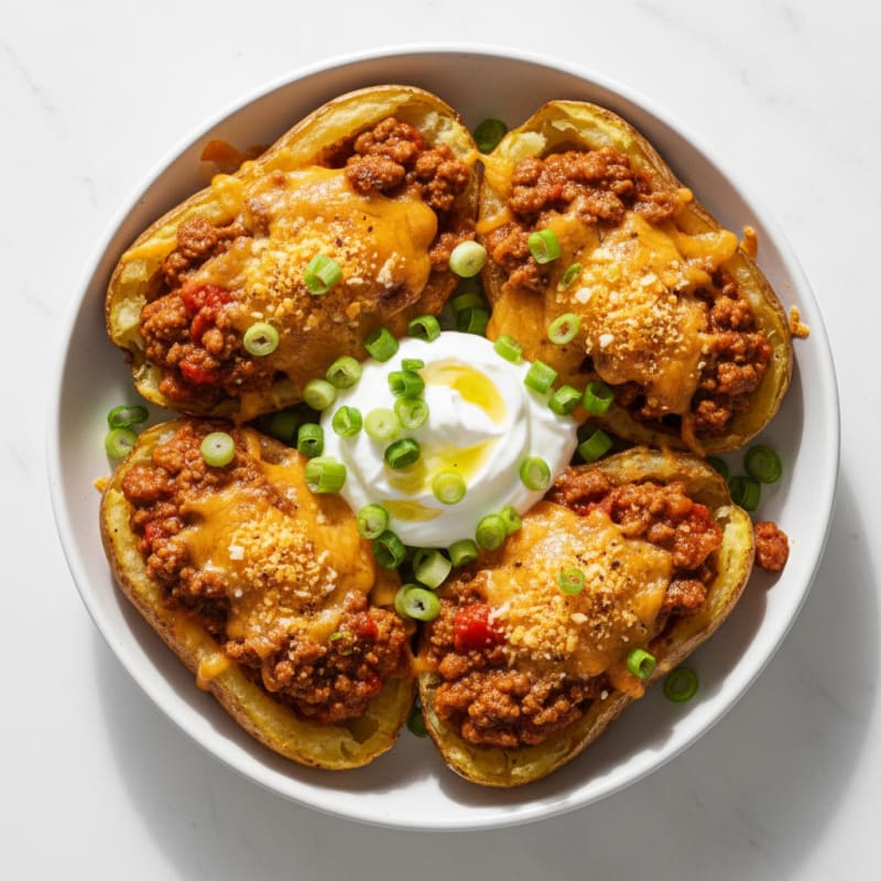 Crispy Chili Cheese Potato Skins