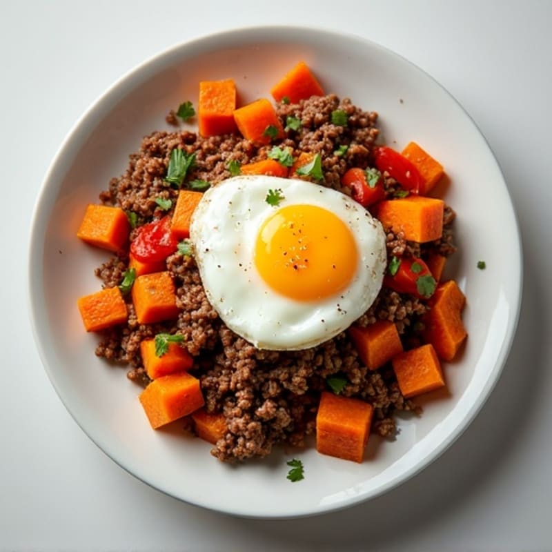 Ground Beef and Sweet Potato Hash