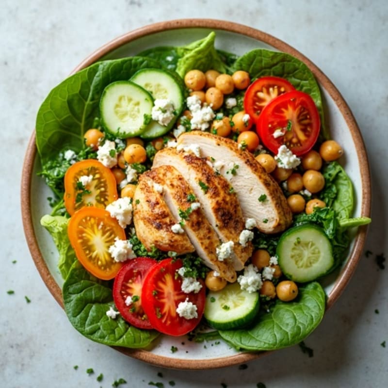 Fresh Chopped Salad with Feta and Lemon-Herb Dressing
