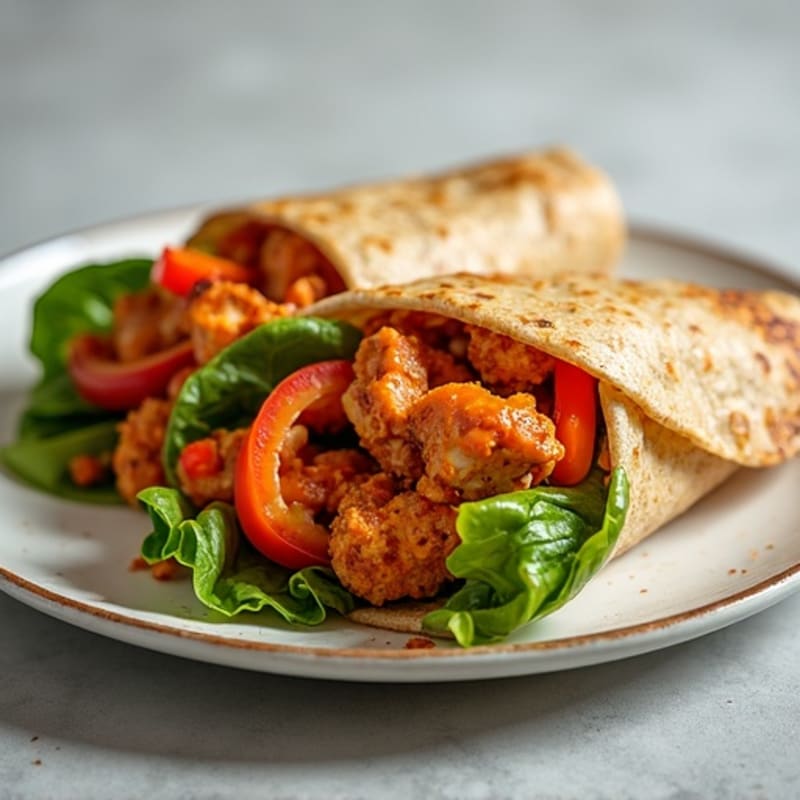 Crispy Buffalo Chicken Wraps with Crunchy Vegetables